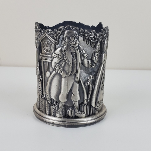 Pewter Votive Candle Holder Holiday Christmas - Picture 1 of 7